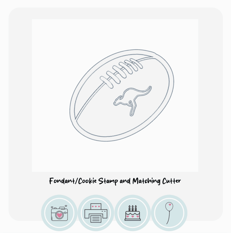 Aussie Rules Football Stamp and cutter